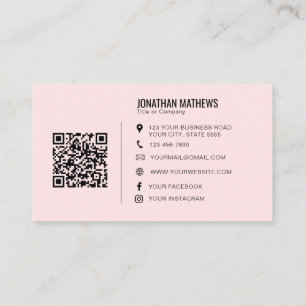 QR-Code des Minimalistischen Beruflich rosa Untern Visitenkarte