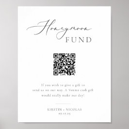 QR-Code des Minimalistischen Grey Honeymoon Fund Poster