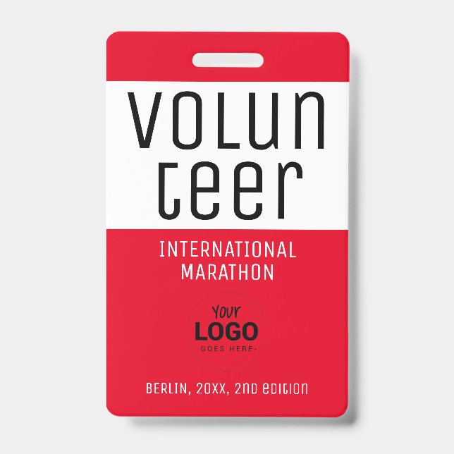 QR-Code des modernen Red Volunteer-ID Ausweis (Vorderseite)