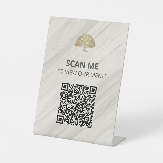 QR-Code des "Natural Wellness-Center Scan"-Menüs Sockelschild (Vorderseite)