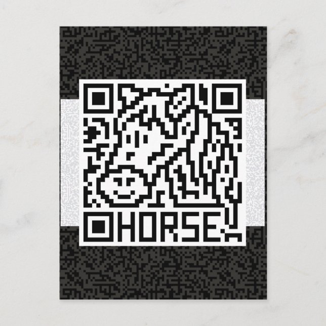 QR Code des Pferdes Postkarte (Vorderseite)
