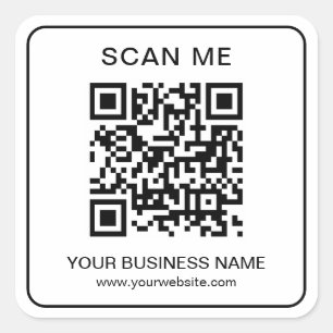 QR-Code des Unternehmens Url Black Simple Quadratischer Aufkleber