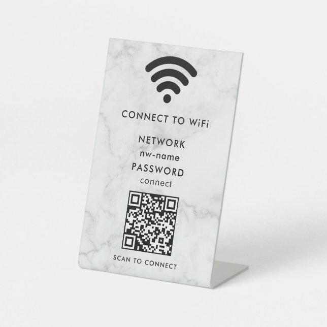 QR-Code des WiFi-Netzwerks scannen, um das Interne Sockelschild (Vorderseite)