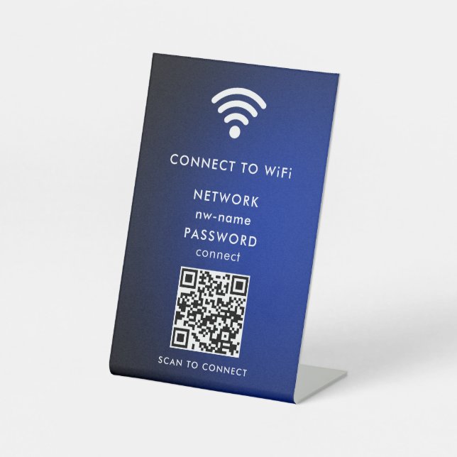 QR-Code des WiFi-Netzwerks scannen, um das Interne Sockelschild (Vorderseite)