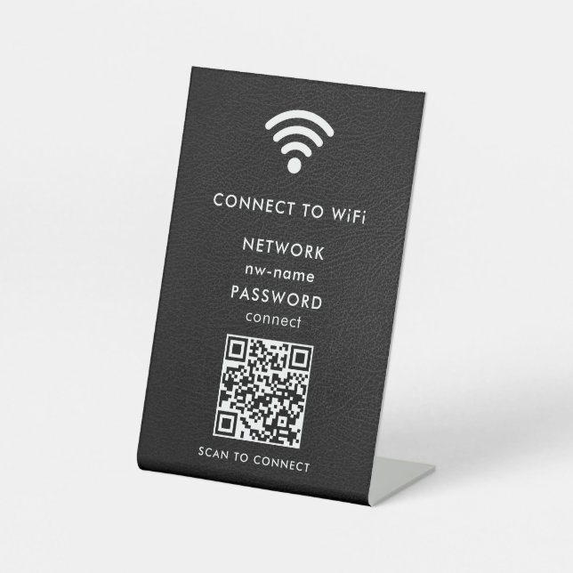 QR-Code des WiFi-Netzwerks scannen, um das Interne Sockelschild (Vorderseite)