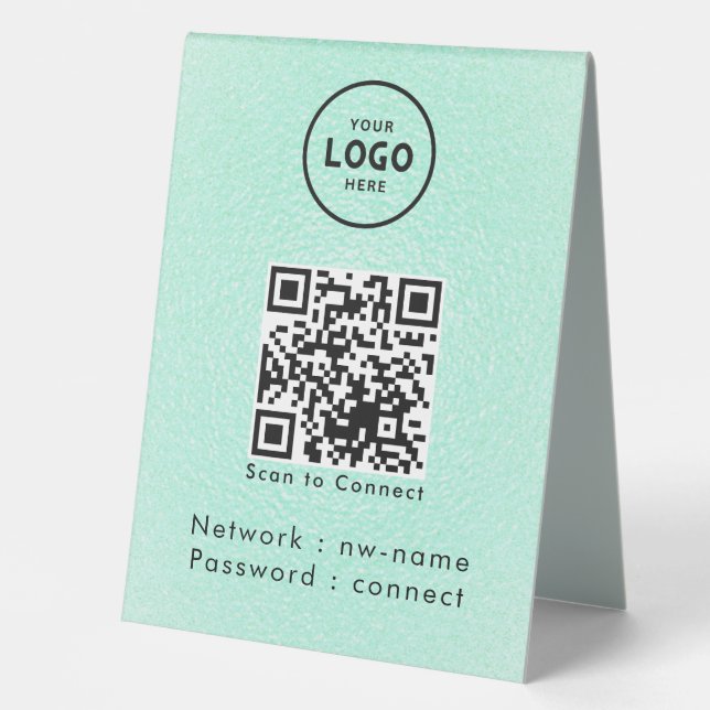 QR-Code des WiFi-Netzwerks scannen, um das Interne Tischaufsteller (Vorderseite)
