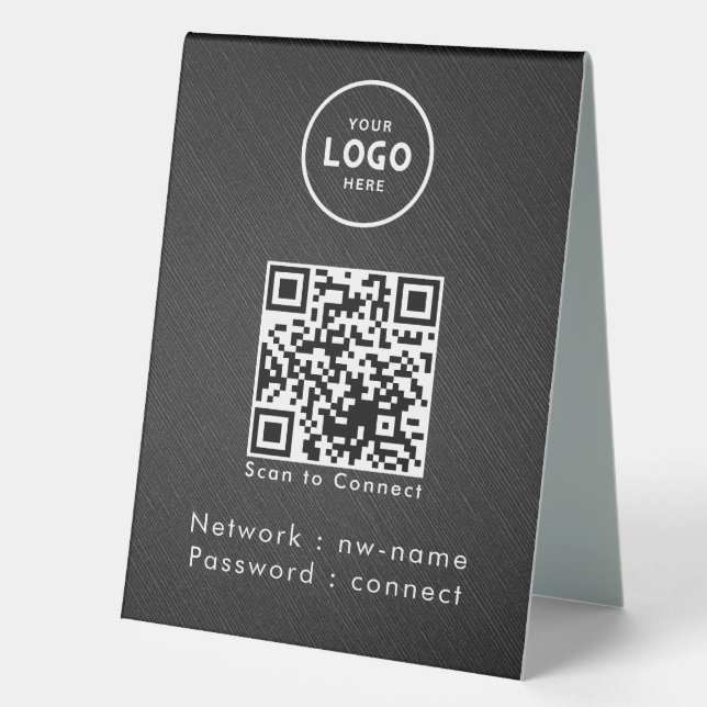QR-Code des WiFi-Netzwerks scannen, um das Interne Tischaufsteller (Vorderseite)