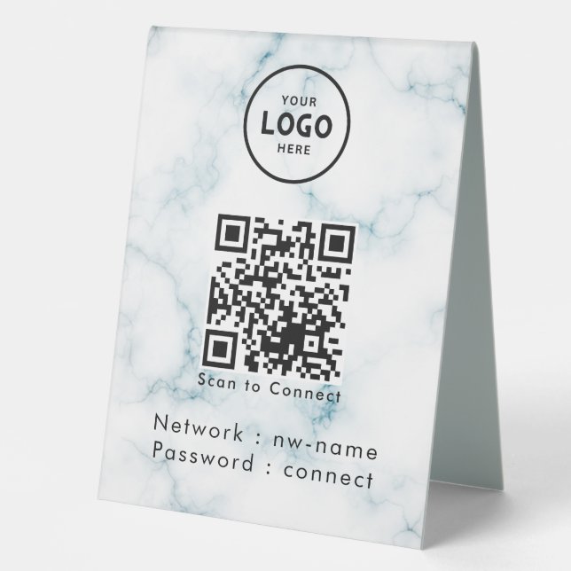 QR-Code des WiFi-Netzwerks scannen, um das Interne Tischaufsteller (Vorderseite)