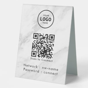 QR-Code des WiFi-Netzwerks scannen, um das Interne Tischaufsteller