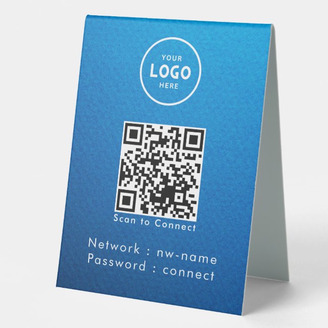 QR-Code des WiFi-Netzwerks scannen, um das Interne Tischaufsteller (Vorderseite)
