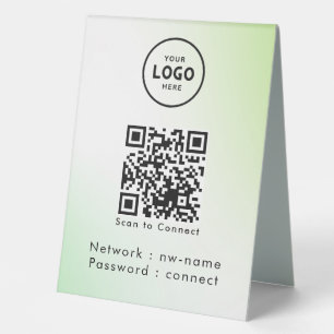 QR-Code des WiFi-Netzwerks scannen, um das Interne Tischaufsteller