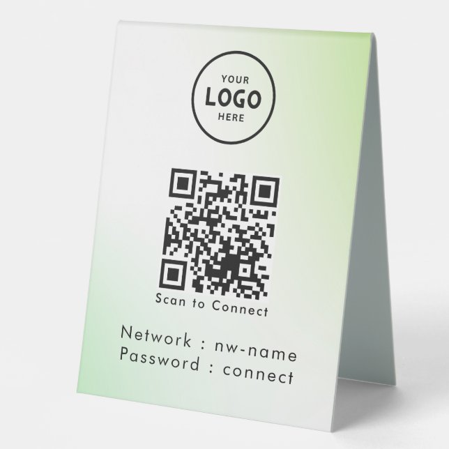 QR-Code des WiFi-Netzwerks scannen, um das Interne Tischaufsteller (Vorderseite)