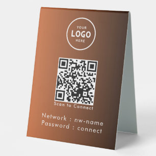 QR-Code des WiFi-Netzwerks scannen, um das Interne Tischaufsteller