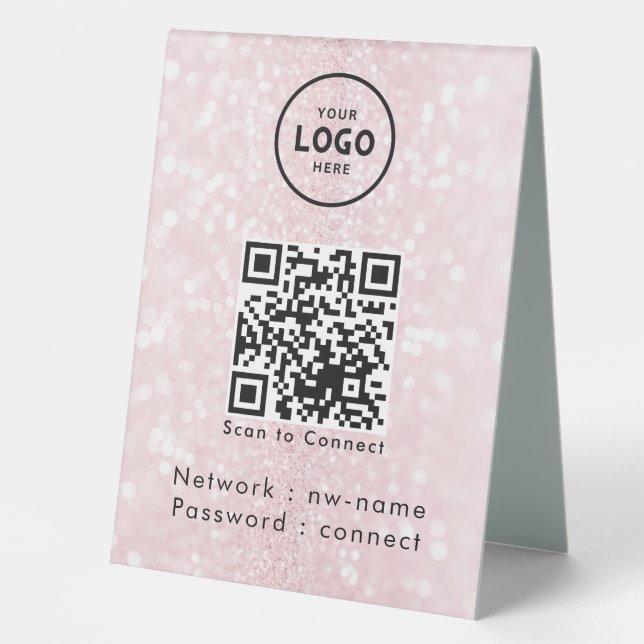 QR-Code des WiFi-Netzwerks scannen, um das Interne Tischaufsteller (Vorderseite)