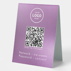 QR-Code des WiFi-Netzwerks scannen, um das Interne Tischaufsteller