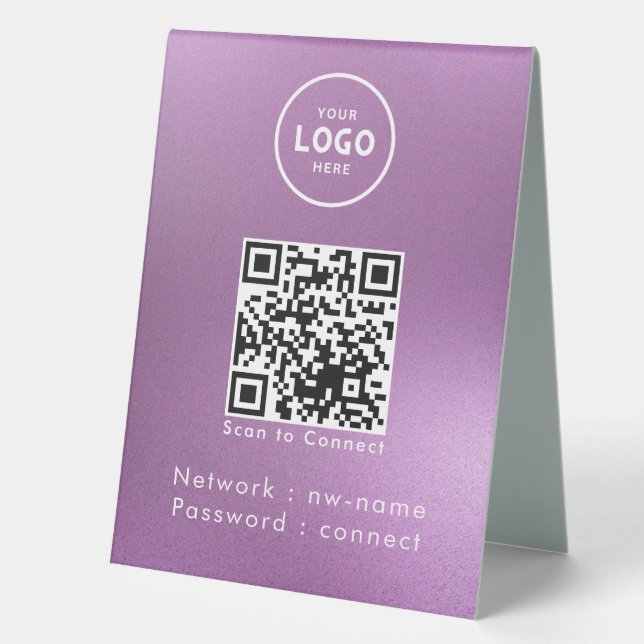 QR-Code des WiFi-Netzwerks scannen, um das Interne Tischaufsteller (Vorderseite)