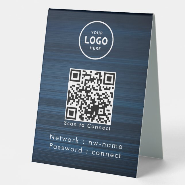 QR-Code des WiFi-Netzwerks scannen, um das Interne Tischaufsteller (Vorderseite)