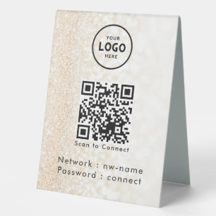 QR-Code des WiFi-Netzwerks scannen, um das Interne Tischaufsteller