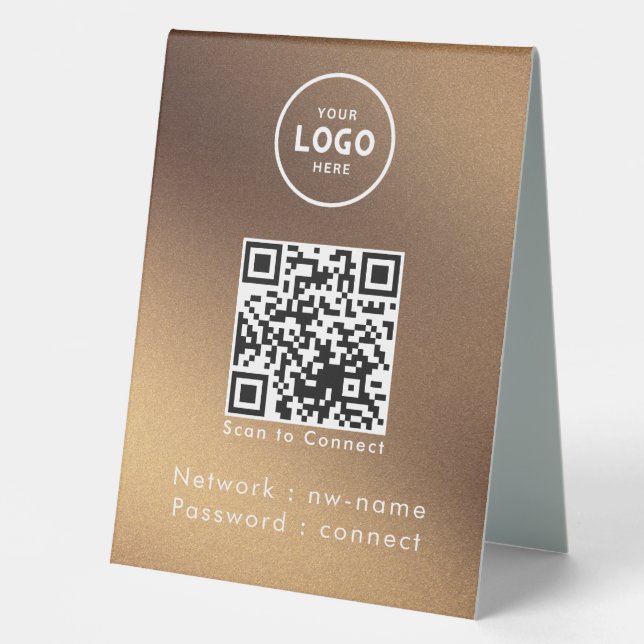 QR-Code des WiFi-Netzwerks scannen, um das Interne Tischaufsteller (Vorderseite)