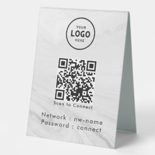 QR-Code des WiFi-Netzwerks scannen, um das Interne Tischaufsteller