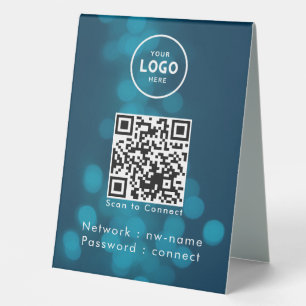QR-Code des WiFi-Netzwerks scannen, um das Interne Tischaufsteller