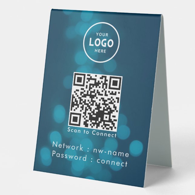 QR-Code des WiFi-Netzwerks scannen, um das Interne Tischaufsteller (Vorderseite)