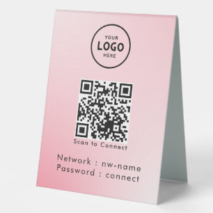 QR-Code des WiFi-Netzwerks scannen, um das Interne Tischaufsteller