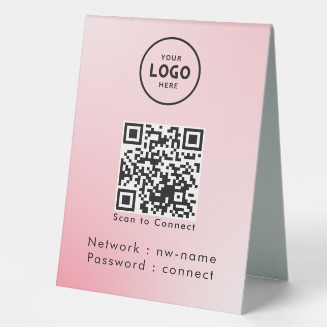 QR-Code des WiFi-Netzwerks scannen, um das Interne Tischaufsteller (Vorderseite)