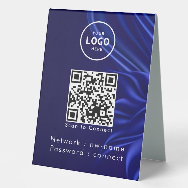 QR-Code des WiFi-Netzwerks scannen, um das Interne Tischaufsteller (Vorderseite)