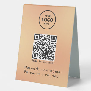 QR-Code des WiFi-Netzwerks scannen, um das Interne Tischaufsteller