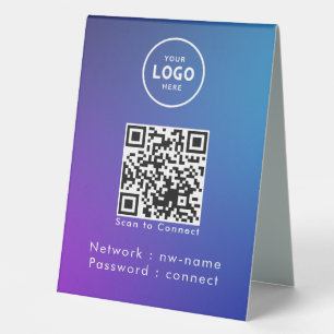 QR-Code des WiFi-Netzwerks scannen, um das Interne Tischaufsteller