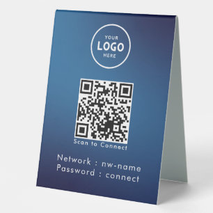 QR-Code des WiFi-Netzwerks scannen, um das Interne Tischaufsteller