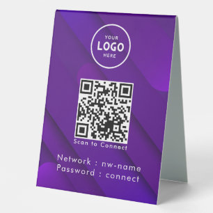QR-Code des WiFi-Netzwerks scannen, um das Interne Tischaufsteller