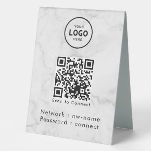QR-Code des WiFi-Netzwerks scannen, um das Interne Tischaufsteller