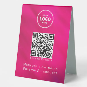 QR-Code des WiFi-Netzwerks scannen, um das Interne Tischaufsteller