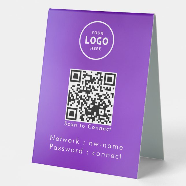 QR-Code des WiFi-Netzwerks scannen, um das Interne Tischaufsteller (Vorderseite)