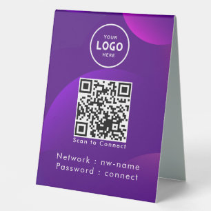 QR-Code des WiFi-Netzwerks scannen, um das Interne Tischaufsteller