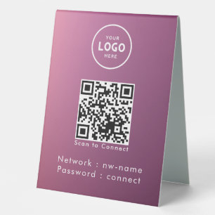 QR-Code des WiFi-Netzwerks scannen, um das Interne Tischaufsteller