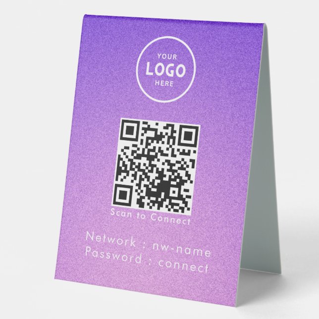 QR-Code des WiFi-Netzwerks scannen, um das Interne Tischaufsteller (Vorderseite)