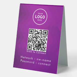 QR-Code des WiFi-Netzwerks scannen, um das Interne Tischaufsteller