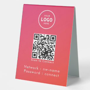 QR-Code des WiFi-Netzwerks scannen, um das Interne Tischaufsteller