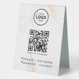 QR-Code des WiFi-Netzwerks scannen, um das Interne Tischaufsteller
