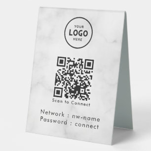QR-Code des WiFi-Netzwerks scannen, um das Interne Tischaufsteller