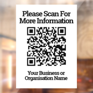 QR Code Design-Informationen Fensteraufkleber