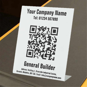 QR-Code-Design-Pedestzeichen für General Builder Sockelschild