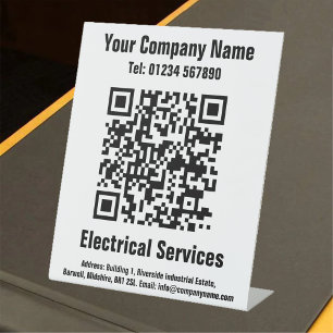 QR-Code-Design-Schild für elektrische Dienste Sockelschild