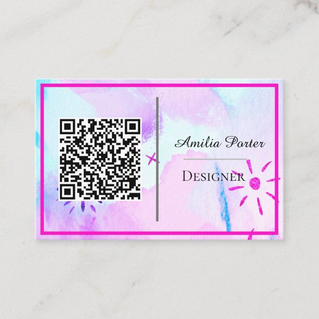 QR Code Designer Script Business Card Visitenkarte (Vorderseite)