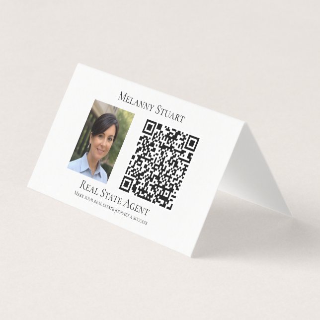 QR-Code-Desk-Visitenkarte für berufliches Foto (Vorderseite)