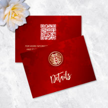 QR-Code | Details zur Hochzeit in Rot-Chinesisch