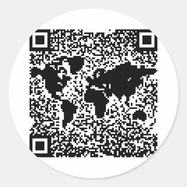 QR-Code - Die Welt Runder Aufkleber (Vorderseite)